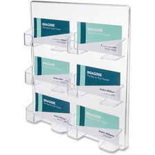 6-pocket Business Card Holder, Holds 480 Cards, 8.5 X 1.63 X 9.75, Plastic, Clear
