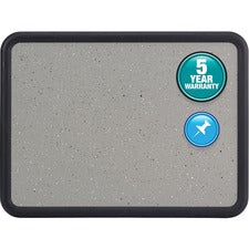 Contour Granite Board, 36 X 24, Granite Gray Surface, Black Plastic Frame