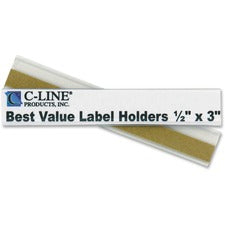 Self-adhesive Label Holders, Top Load, 0.5 X 3, Clear, 50/pack