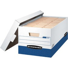 Presto Heavy-duty Storage Boxes, Letter Files, 13" X 25.38" X 10.5", White/blue, 12/carton