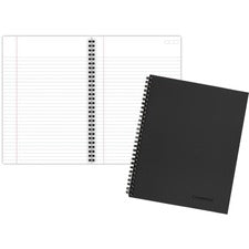 Wirebound Business Notebook, 1-subject, Wide/legal Rule, Black Linen Cover, (80) 9.5 X 6.63 Sheets