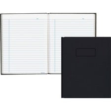 Business Notebook With Self-adhesive Labels, 1-subject, Medium/college Rule, Black Cover, (192) 9.25 X 7.25 Sheets