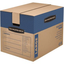 Smoothmove Prime Moving/storage Boxes, Hinged Lid, Regular Slotted Container (rsc), 18" X 24" X 18", Brown/blue, 6/carton