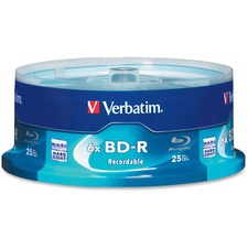 Bd-r Blu-ray Disc, 25 Gb, 16x, White, 25/pack