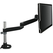 Dual Monitor Swivel Arm, 360 Degree Rotation, +15 Degree/-90 Degree Tilt, 180 Degree Pan, Black/gray, Supports 30 Lb