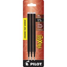 Refill For Pilot Frixion Erasable, Frixion Ball, Frixion Clicker And Frixion Lx Gel Ink Pens, Fine Tip, Black Ink, 3/pack