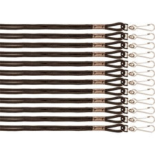 Lanyard, Metal J-hook Fastener, 20" Long, Black, 12/pack