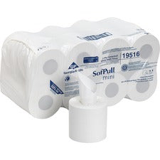 Sofpull Mini Centerpull Bath Tissue, Septic Safe, 2-ply, White, 500 Sheets/roll, 16 Rolls/carton