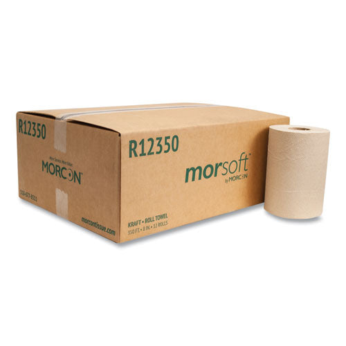 Morsoft Universal Roll Towels, 8" X 350 Ft, Brown, 12 Rolls/carton