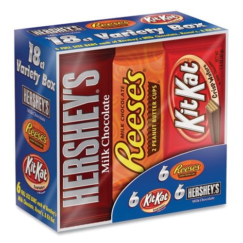 Full Size Chocolate Candy Bar Variety Pack, Assorted 1.5 Oz Bar, 18 Bars/box, Ships In 1-3 Business Days