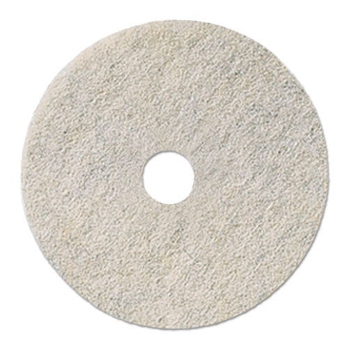 Natural Burnishing Floor Pads, 21" Diameter, White, 5/carton