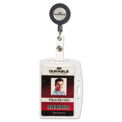 Durable® Id/security Card Holder Set, Vertical/horizontal, Reel, Clear ...