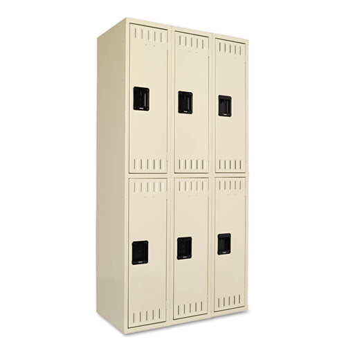 Double Tier Locker, Triple Stack, 36w X 18d X 72h, Sand