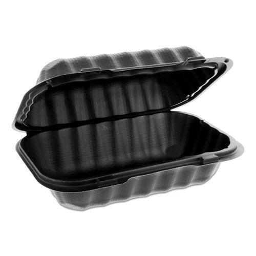 Earthchoice Smartlock Microwavable Mfpp Hinged Lid Container, 9 X 6 X 3.25, Black, Plastic, 270/carton