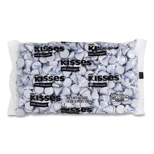 Kisses, Milk Chocolate, White Wrappers, 66.7 Oz Bag, Ships In 1-3 Business Days