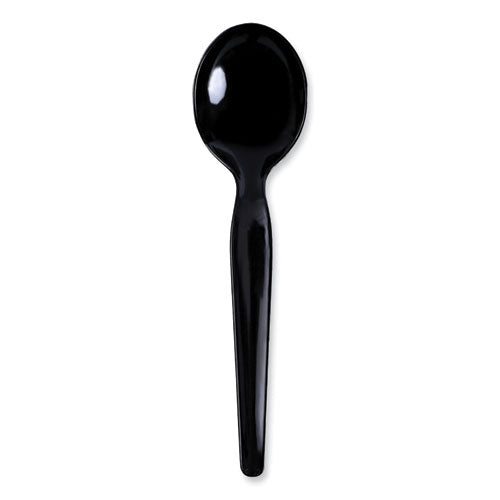 Boardwalk® Heavyweight Polystyrene Cutlery, Soup Spoon, Black, 1000 ...