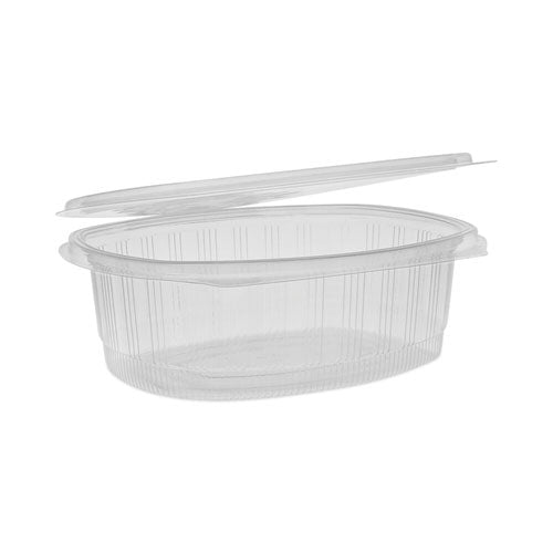 Earthchoice Recycled Pet Hinged Container, 48 Oz, 8.88 X 7.25 X 2.94, Clear, Plastic, 190/carton