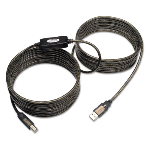 Usb 2.0 Active Repeater Cable, A To B (m/m), 25 Ft, Black