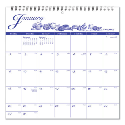 Illustrator’s Edition Wall Calendar, Victorian Illustrations Artwork, 12 X 12, White/blue Sheets, 12-month (jan-dec): 2023