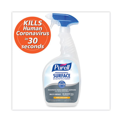 Professional Surface Disinfectant, Fresh Citrus, 32 Oz Spray Bottle, 6/carton