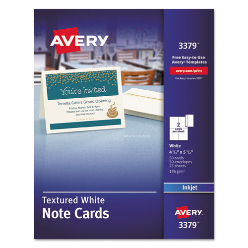 Avery® Note Cards With Matching Envelopes, Inkjet, 65lb, 4.25 X 5.5 ...