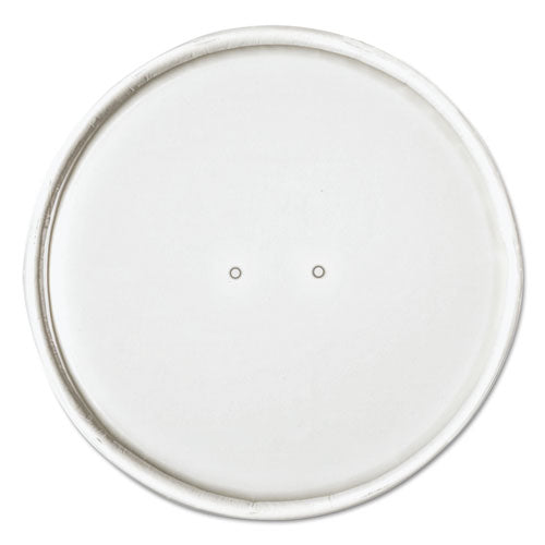 Paper Lids For Food Containers, For 32 Oz Containers, Vented, 4.6" Diameter X 0.7"h, White, 25/bag, 20 Bags/carton