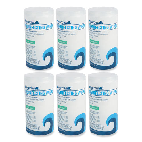 Disinfecting Wipes, 7 X 8, Fresh Scent, 75/canister, 6 Canisters/carton