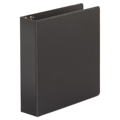 Economy Non-view Round Ring Binder, 3 Rings, 2" Capacity, 11 X 8.5, Black, 4/pack