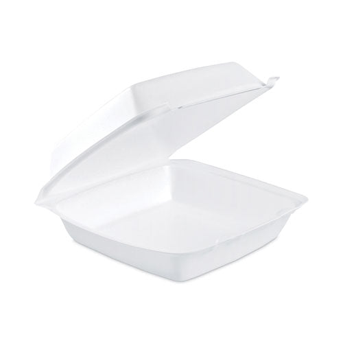 Insulated Foam Hinged Lid Containers, 1-compartment, 7.9 X 8.4 X 3.3, White, 200/pack, 2 Packs/carton