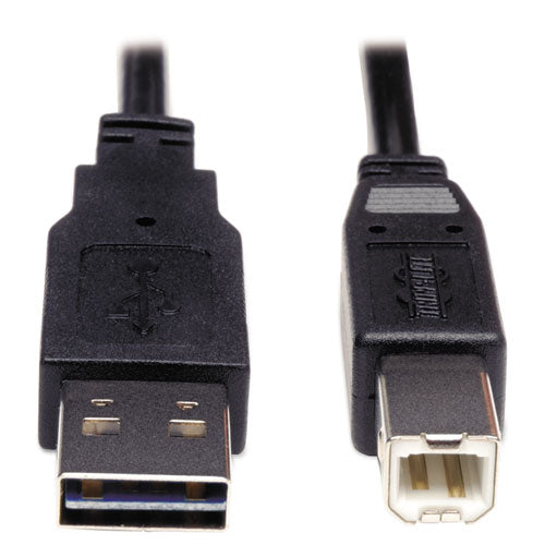 Universal Reversible Usb 2.0 Cable, Reversible A To B (m/m), 6 Ft, Black