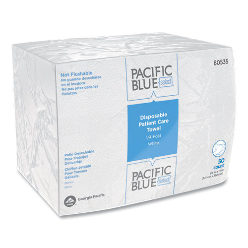 Pacific Blue Select Disposable Patient Care Washcloths, 9.5 X 13, White, 50/pack, 20 Packs/carton