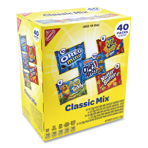 Cookie And Cracker Classic Mix, Assorted Flavors, 1 Oz Pack, 40 Packs/box, Ships In 1-3 Business Days