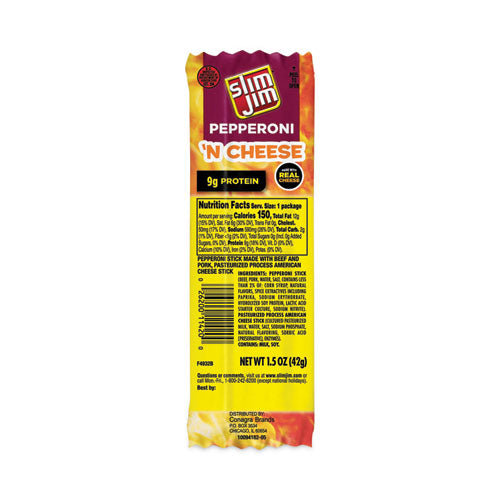 Pepperoni And Cheese Meat Sticks, 1.5 Oz, 18/box, Ships In 1-3 Business Days