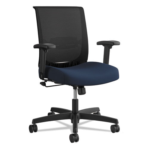 Convergence Mid-back Task Chair, Swivel-tilt, Supports Up To 275 Lb, 16.5" To 21" Seat Height, Navy Seat, Black Back/base