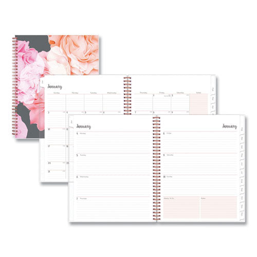 Joselyn Weekly/monthly Planner, Joselyn Floral Artwork, 11 X 8.5, Pink/peach/black Cover, 12-month (jan To Dec): 2023
