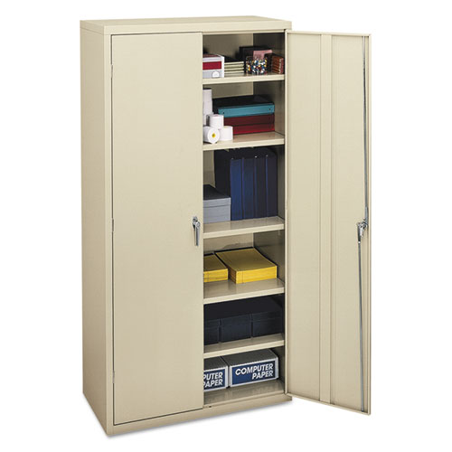 Assembled Storage Cabinet, 36w X 18.13d X 71.75h, Putty