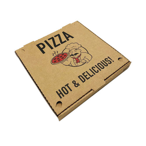 50 Pack Pizza Box 4 Color Print Hot & Fresh Pizza - Kraft Base, Size: 10 x 10, Other