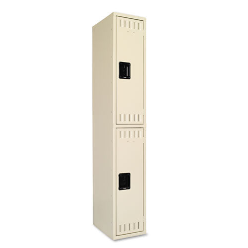 Double Tier Locker, Single Stack, 12w X 18d X 72h, Sand