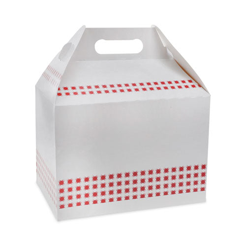Paperboard Barn Box With Handle, 9 X 5 X 4.5, Basketweave, Paper, 150/carton