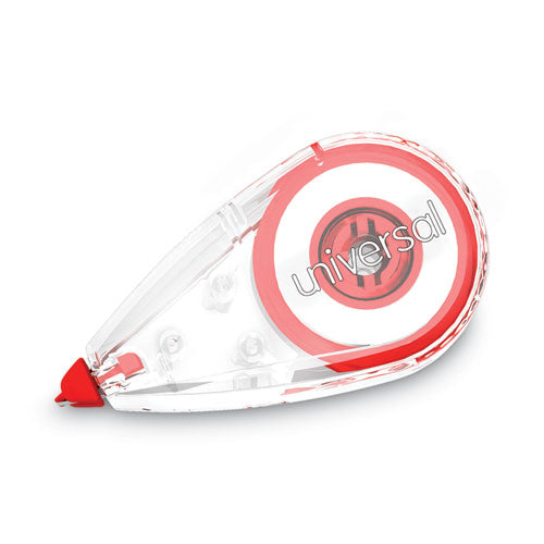 Correction Tape, Mini Economy, Non-refillable, Clear/red Applicator, 0.25" X 275", 10/pack