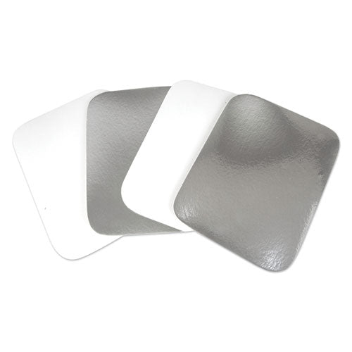 Flat Board Lids For 3 Compartment Mow Foil Container, Silver, Paper, 500/carton