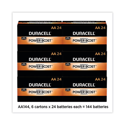 Power Boost Coppertop Alkaline Aa Batteries, 144/carton