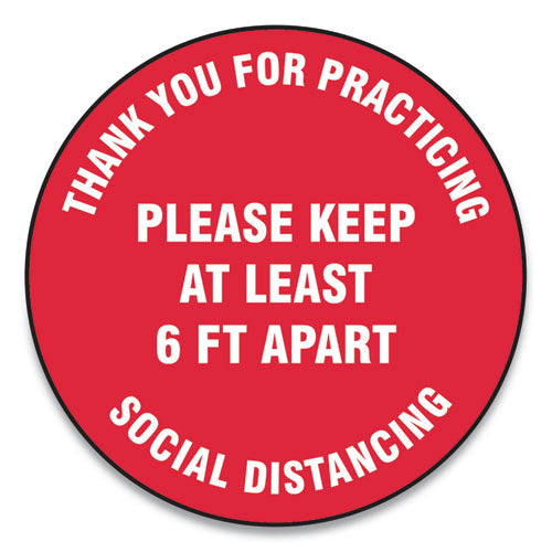 Accuform® Slip-gard Floor Signs, 12" Circle, "thank You For Practicing ...
