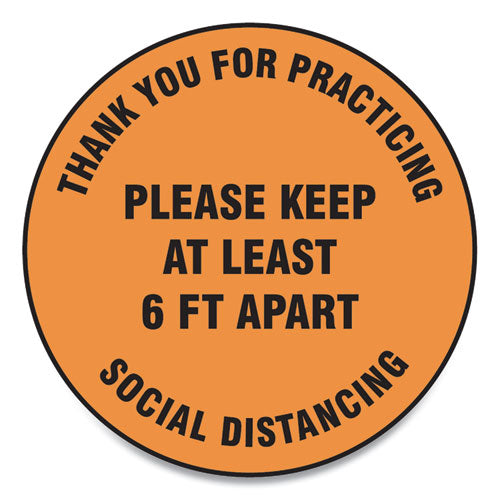 Accuform® Slip-gard Floor Signs, 12" Circle,"thank You For Practicing ...
