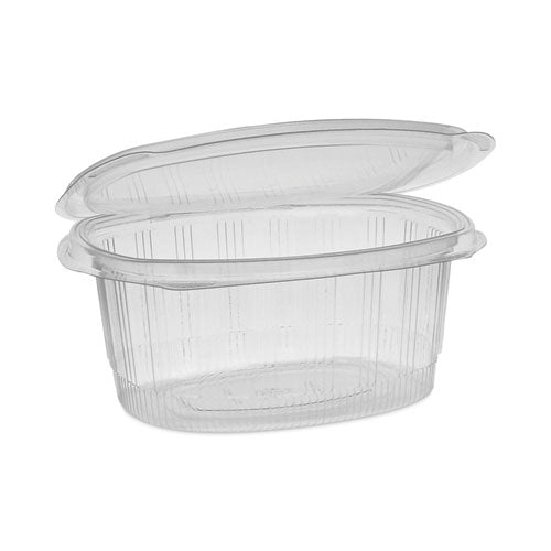 Earthchoice Recycled Pet Hinged Container, 32 Oz, 7.31 X 5.88 X 3.25, Clear, Plastic, 280/carton