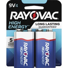 High Energy Premium Alkaline 9v Batteries, 4/pack