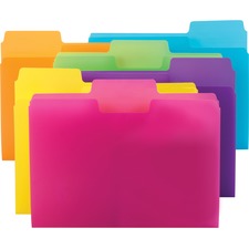 Supertab Top Tab File Folders, 1/3-cut Tabs: Assorted, Letter Size, 0.75" Expansion, Polypropylene, 18/pack