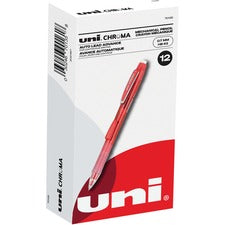 Chroma Mechanical Pencil, 0.7 Mm, Hb (#2), Black Lead, Red Barrel, Dozen