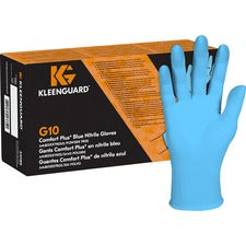 G10 Comfort Plus Blue Nitrile Gloves. Light Blue, X-large, 100/box