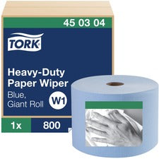 Heavy-duty Paper Wiper, 1-ply, 11.1" X 800 Ft, Blue